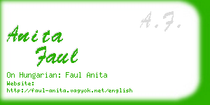 anita faul business card